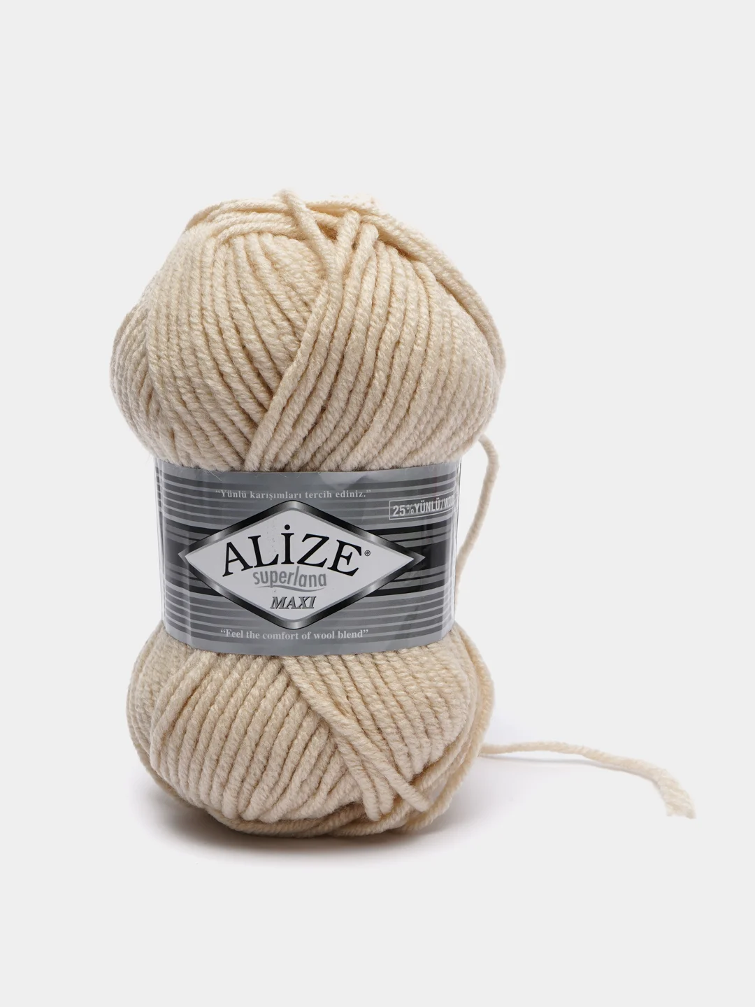 Карамельный пряжа Alize Superlana Maxi 75% Акрил 25% Шерсть 100г 100м
