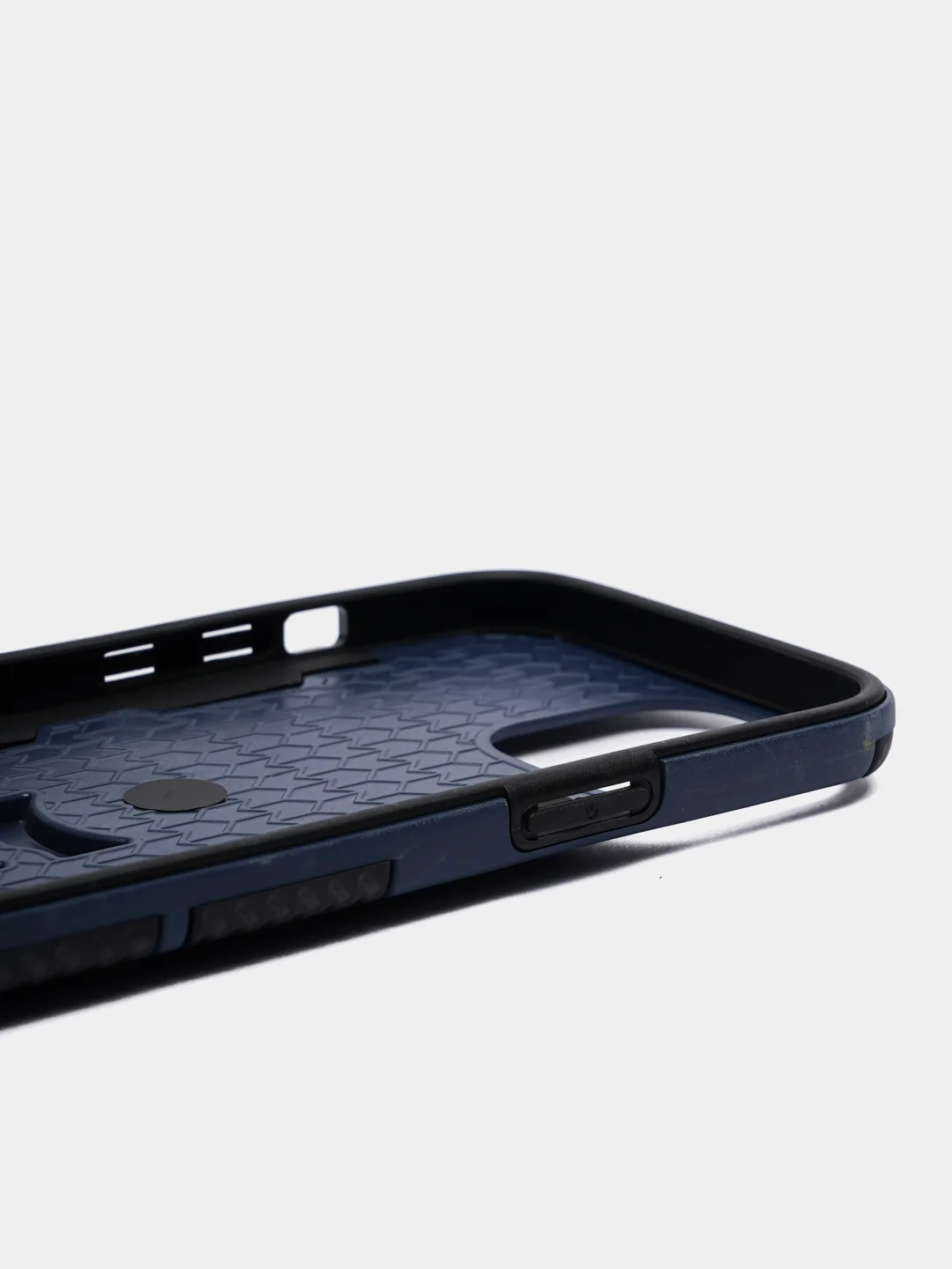 Темно-синий противоударный чехол с держателем Apple IPhone X/XS, 12, 12Pro, 12Pro Max с защитой камеры