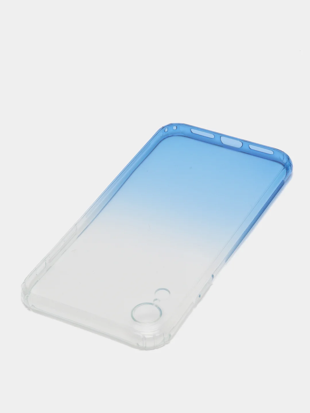 Голубой чехол прозрачный силиконовый градиент для iPhone