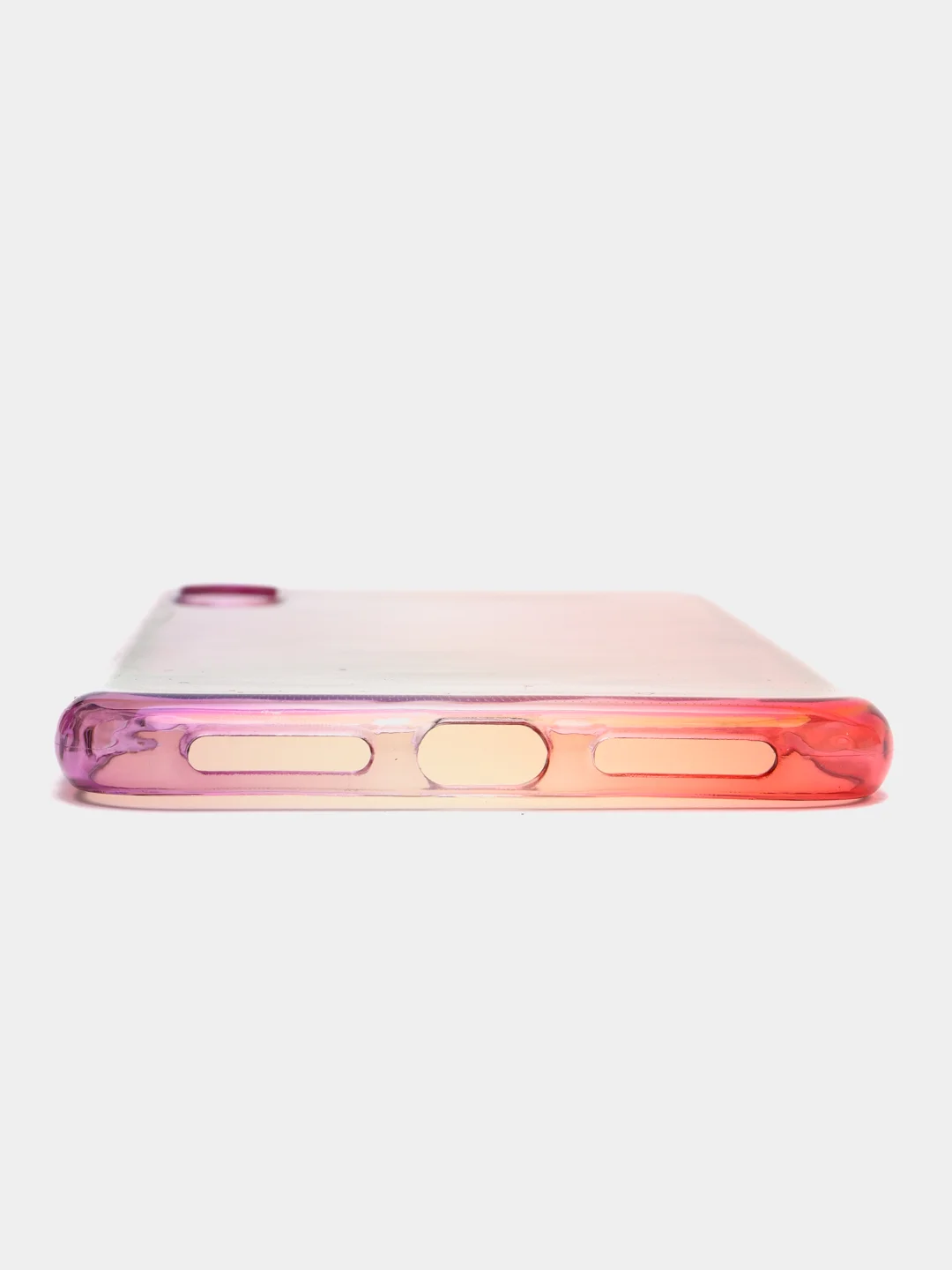 Пурпурный чехол iPhone XR, Xs Max силиконовый прозрачный с градиентом