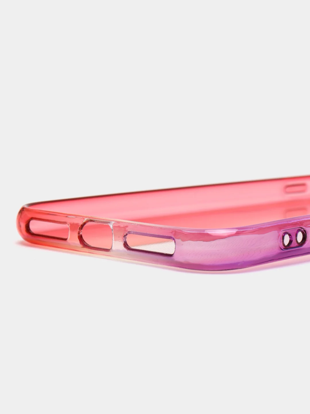 Пурпурный чехол iPhone XR, Xs Max силиконовый прозрачный с градиентом
