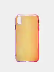 Пурпурный чехол iPhone XR, Xs Max силиконовый прозрачный с градиентом