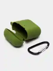 Зеленый силиконовый чехол для беспроводных наушников AirPods 1, AirPods 2