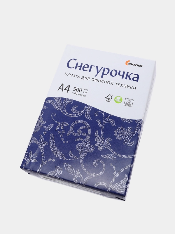 Бумага офисная для принтера "Снегурочка", А4, 80г/м2, 500 л