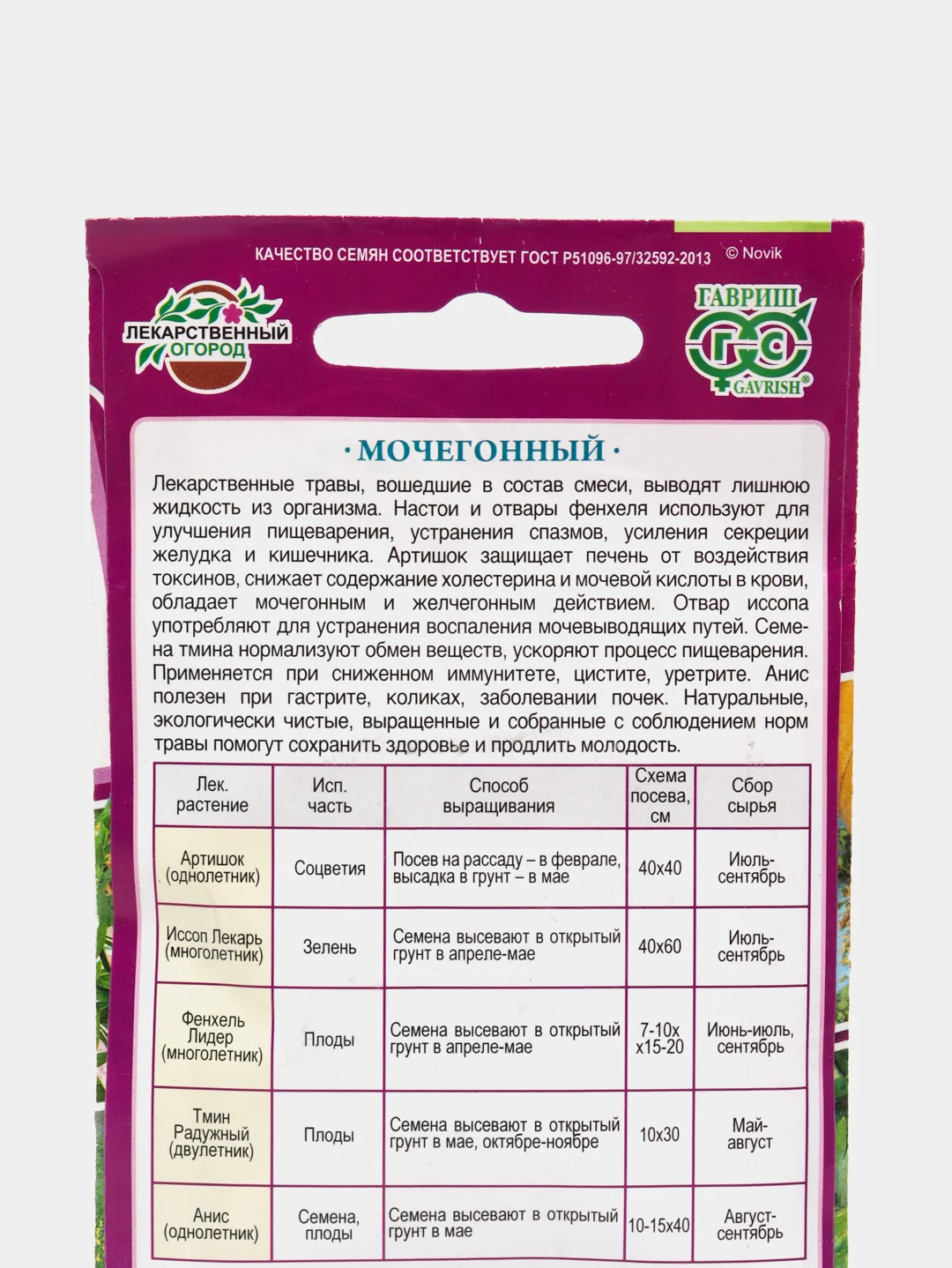 Семена Лекарственный огород "Мочегонный"