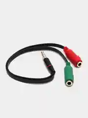 Переходник Mini-jack 3.5 мм инвертор Slim Red/Green
