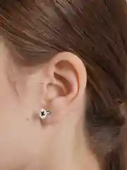 Серебряный серьги гвоздики "Саморез" из стали