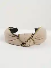 Бежевый ободок с узлом кожанный, цвета МИКС