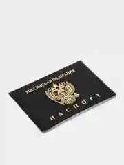 Черный обложка для паспорта, горизонтальная