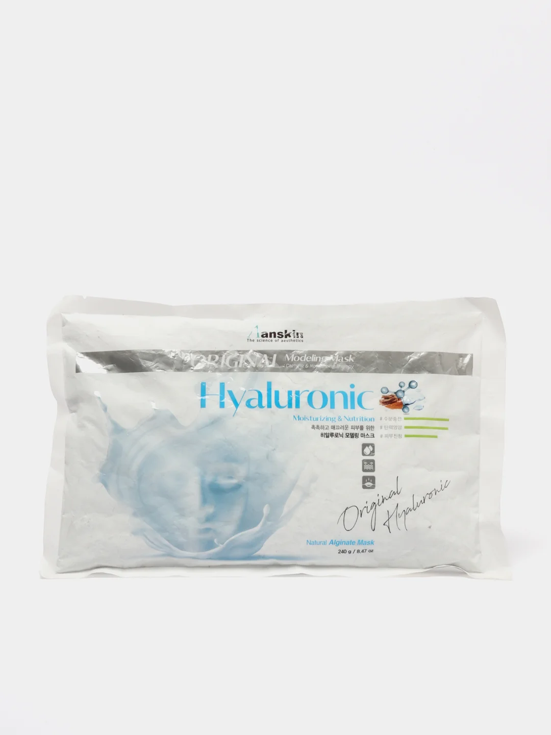 Маска альгинатная Anskin Hyaluronic Modeling Mask, гиалуроновая, пакет 240 г