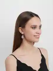 Багровый винтажные серьги Капля