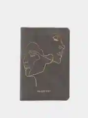 Коричневый обложка для паспорта "Life line" из экокожи, тиснение фольгой