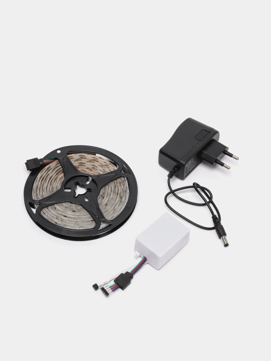 Светодиодная RGB LED лента гирлянда 5 м разноцветная 12 режимов с пультом и блоком питания