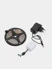 Светодиодная RGB LED лента гирлянда 5 м разноцветная 12 режимов с пультом и блоком питания