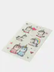 Белый татуировки "Единороги, мультяшные животные", 12*7,5 см