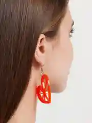 Красно-оранжевые крупные серьги, которые светятся при ультрафиолетовом свете, №4