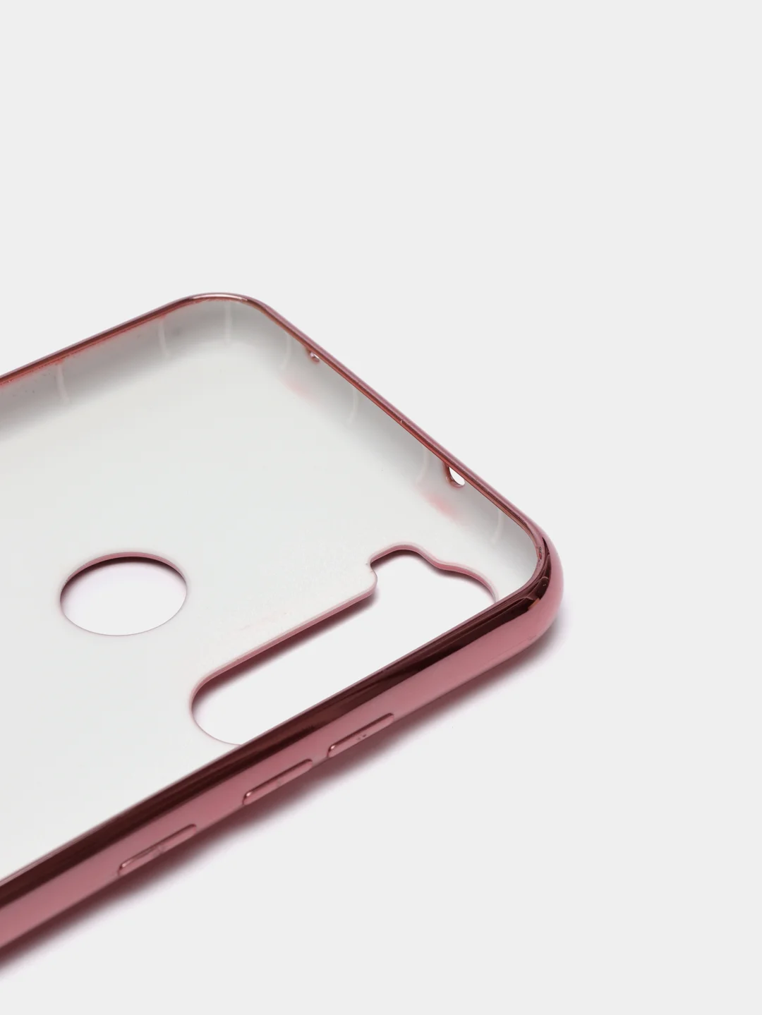 Розовый чехол Xiaomi Redmi Note 8T цветной, силиконовый, с глянцевой рамкой (Редми Нот 8Т)