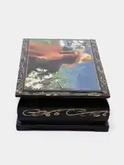 Шкатулка-купюрница "Корова в шляпе", 8,5 см х 17 см, лаковая миниатюра