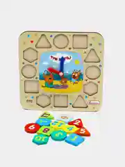 Развивающая деревянная игрушка Часики "Три кота"