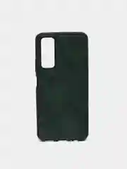 Зеленый силиконовый чехол накладка для Huawei P Smart 2021 с текстурой кожи (под кожу)