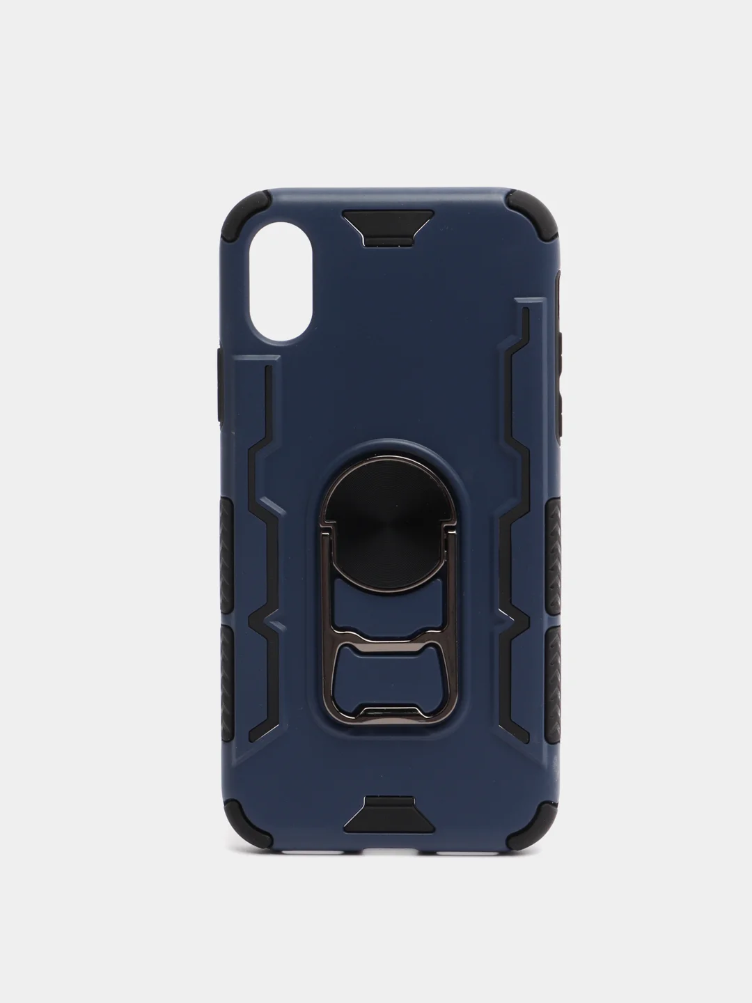 Темно-синий противоударный чехол с держателем Apple IPhone X/XS, 12, 12Pro, 12Pro Max с защитой камеры