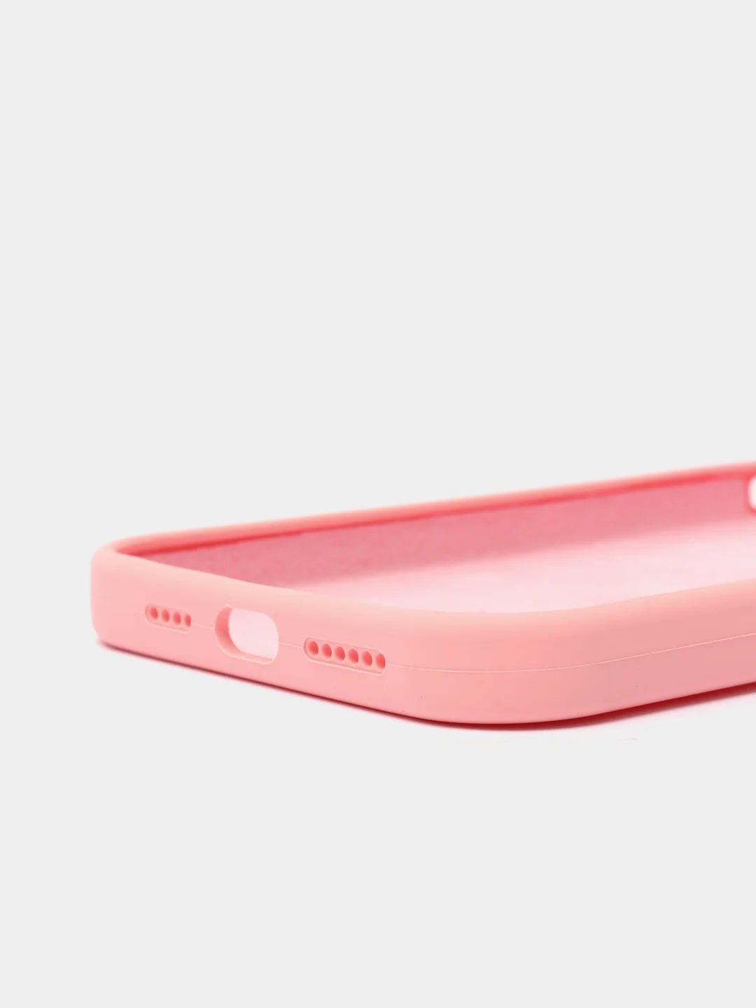 Розовый чехол для iPhone 13 Pro Max 6.7" Silicone Case закрытый низ с логотипом