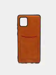 Коричневый чехол из эко кожи с карманом для карт на Samsung Note 10/ Note 10 Pro/ Note 10 Lite A81