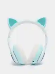 Бирюзовый беспроводные наушники Bluetooth со светящимися кошачьими ушами CAT STN-28