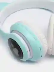 Бирюзовый беспроводные наушники Bluetooth со светящимися кошачьими ушами CAT STN-28