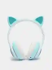 Бирюзовый беспроводные наушники Bluetooth со светящимися кошачьими ушами CAT STN-28