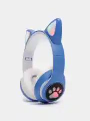 Синий беспроводные наушники Bluetooth со светящимися кошачьими ушами CAT STN-28