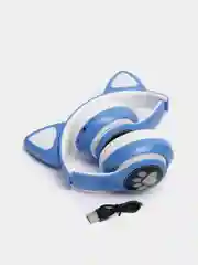 Синий беспроводные наушники Bluetooth со светящимися кошачьими ушами CAT STN-28