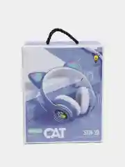 Синий беспроводные наушники Bluetooth со светящимися кошачьими ушами CAT STN-28