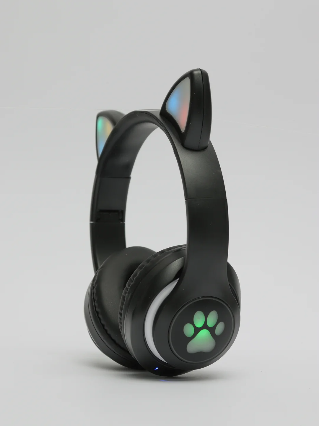 Черный беспроводные наушники Bluetooth со светящимися кошачьими ушами CAT STN-28