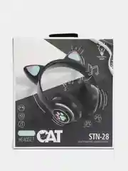 Черный беспроводные наушники Bluetooth со светящимися кошачьими ушами CAT STN-28