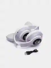 Сиреневый беспроводные наушники Bluetooth со светящимися кошачьими ушами CAT STN-28