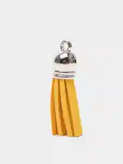 Горчичный кисточки замшевые с серебряным колпачком, 3,8 см