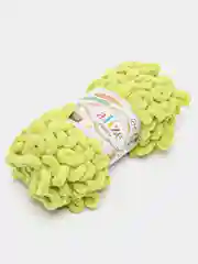 Салатовый пряжа Alize Puffy, петельки большие, микрополиэстер, 100 г, 9 м