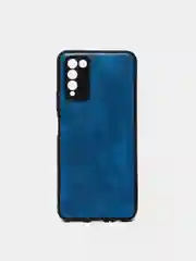 Синий чехол Honor 10X Lite силиконовый, имитация кожи