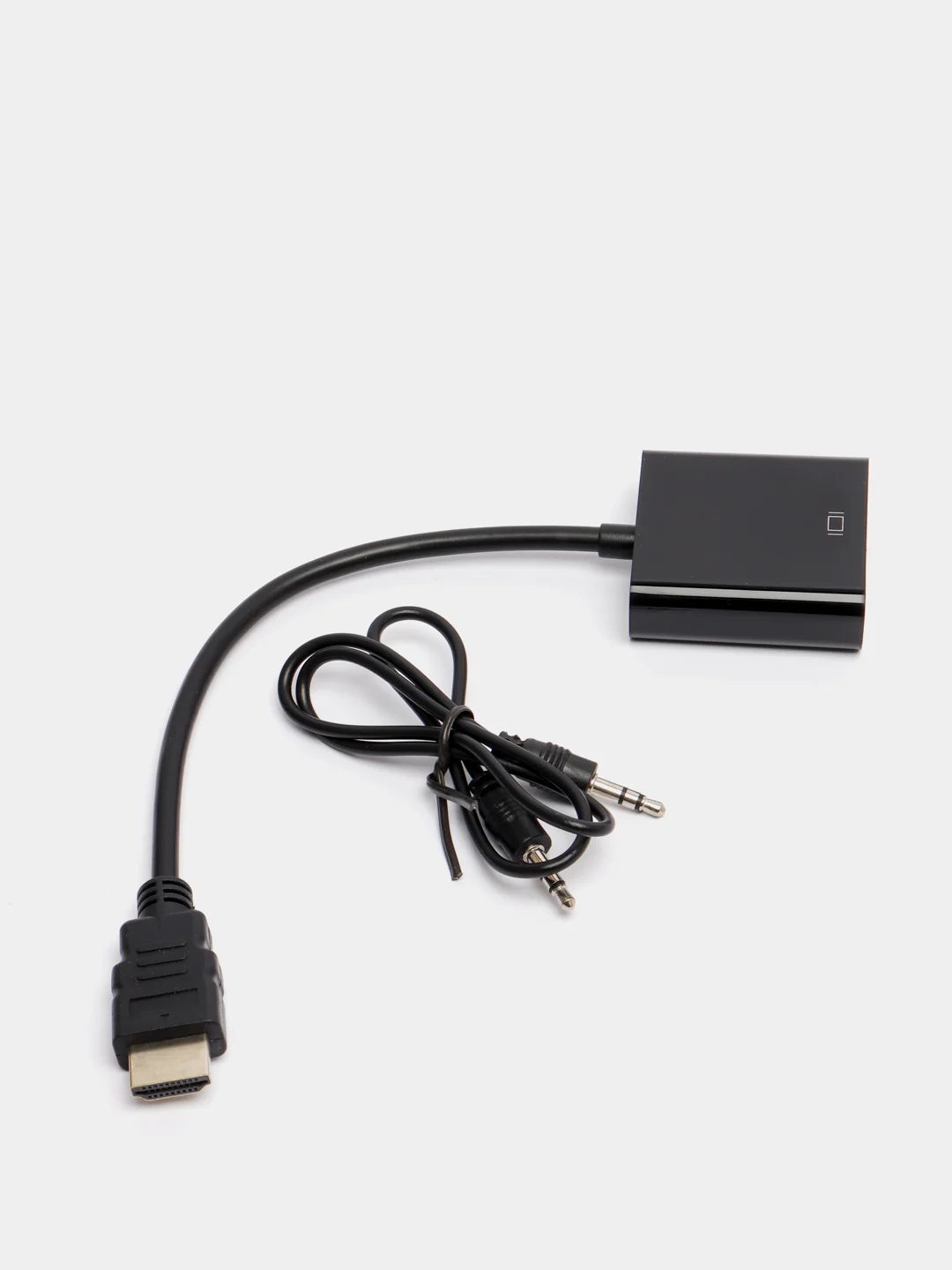 Черный адаптер Конвертер HDMI to VGA + AUX кабель
