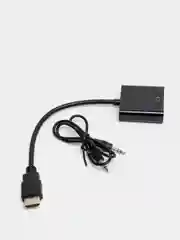 Черный адаптер Конвертер HDMI to VGA + AUX кабель