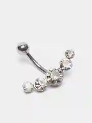 Серебряный пирсинг с кристаллами для ушей Divine из нержавеющей стали