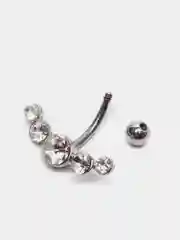Серебряный пирсинг с кристаллами для ушей Divine из нержавеющей стали