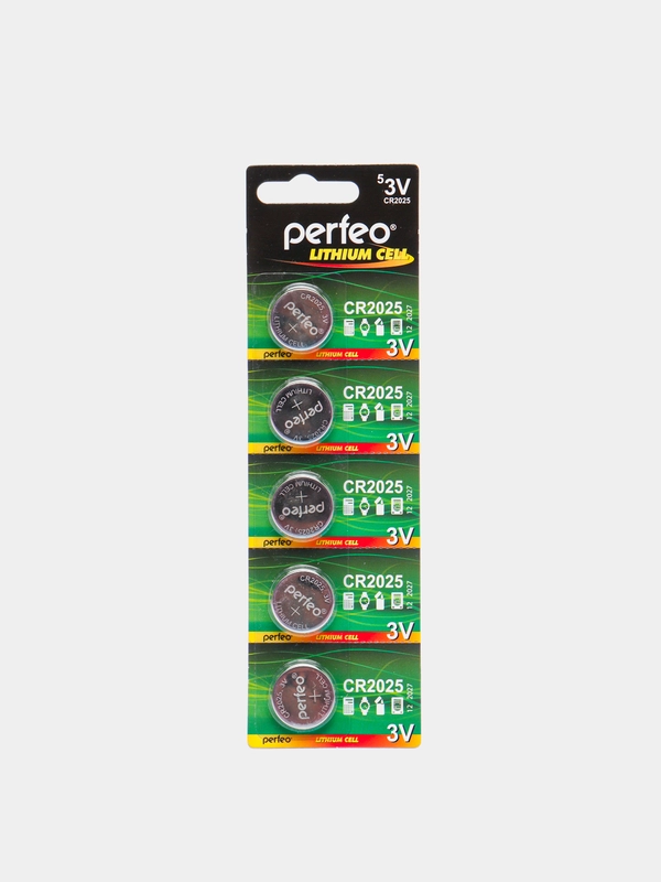 Батарейки 5 штук: CR2025 / 2025, 3V (Perfeo)