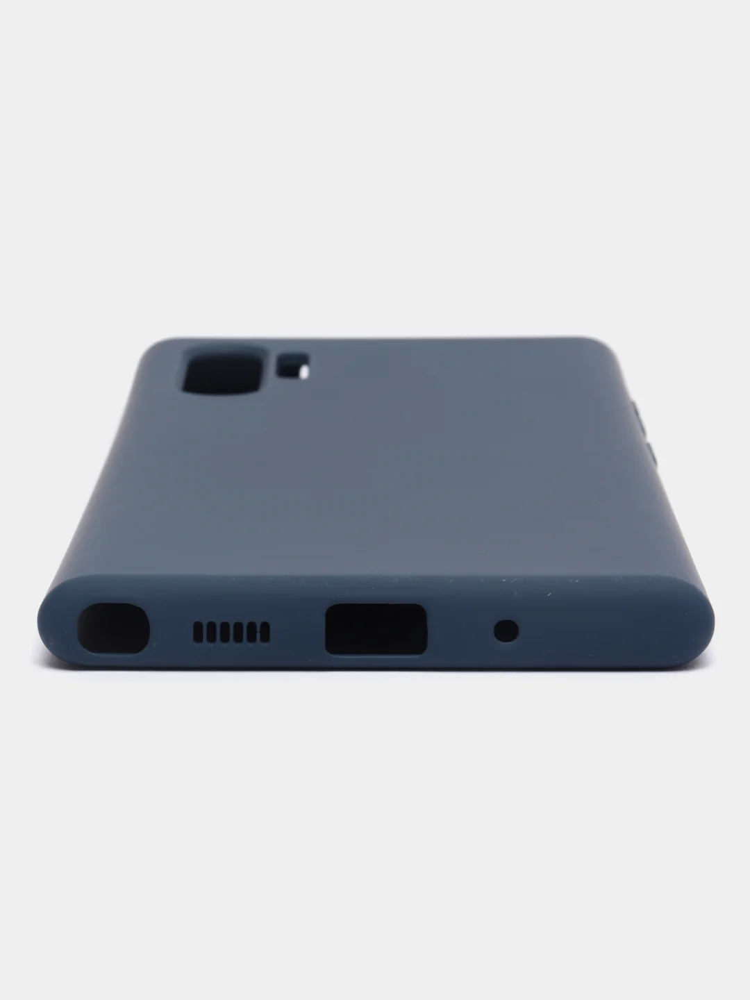 Синий меланж чехол Samsung Note 10 Plus / Note 10 pro с бархатом внутри