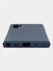 Синий меланж чехол Samsung Note 10 Plus / Note 10 pro с бархатом внутри