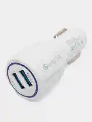 Белый автомобильное зарядное устройство (АЗУ) 2хUSB / FM Модулятор Bluetooth Трансмиттер