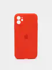 Коралловый силиконовый чехол iPhone 11, Silicone Case, с закрытым низом и защитой камеры