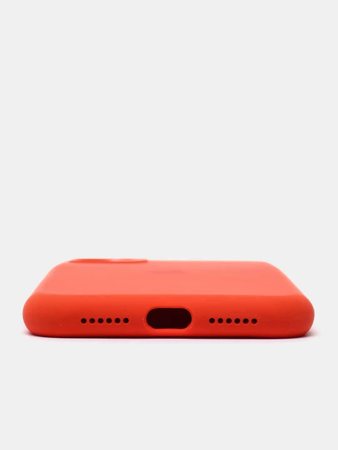 Коралловый силиконовый чехол iPhone 11, Silicone Case, с закрытым низом и защитой камеры