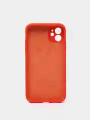 Коралловый силиконовый чехол iPhone 11, Silicone Case, с закрытым низом и защитой камеры